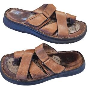 Born 9 / 40.5 leather strappy slides sandals orthopedic comfort shoe career #